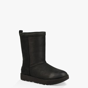 Ugg Classic Short Läder Waterproof Alla Väderstövlar Dam Svarta (431509VAW)